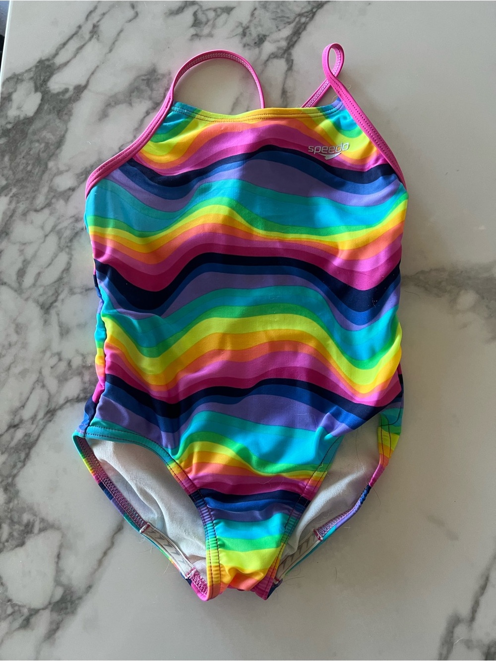 Speedo Kids' Rainbow Stripe One-Piece Swimsuit - Multicolor